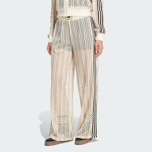 adidas Cream and Black Wide Leg Pants